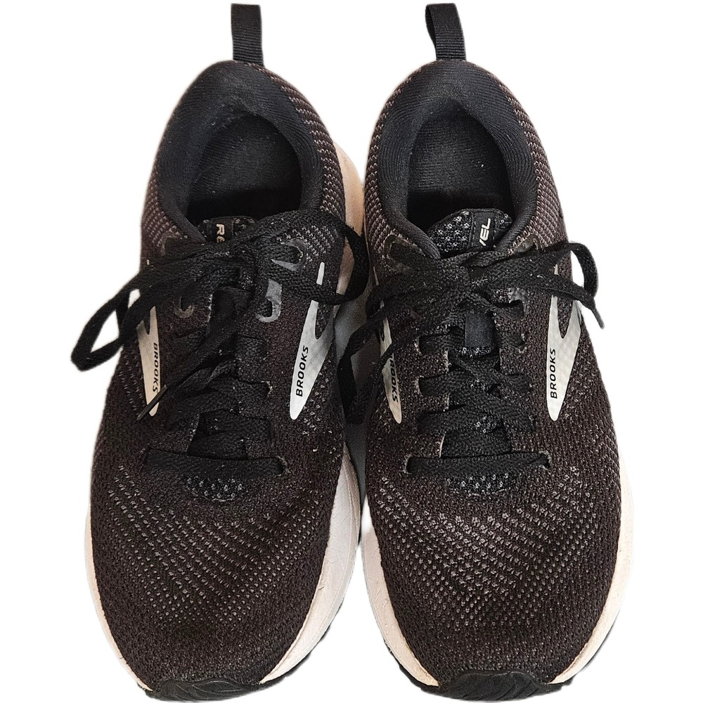 Brooks Revel 5 Womens Lightweight Running Shoes Black White Silver Size 6.5 B